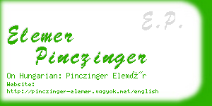 elemer pinczinger business card